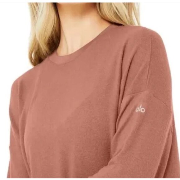 alo Soho Pullover Sweatshirt in Chestnut Brown NWT XS - Picture 2 of 3